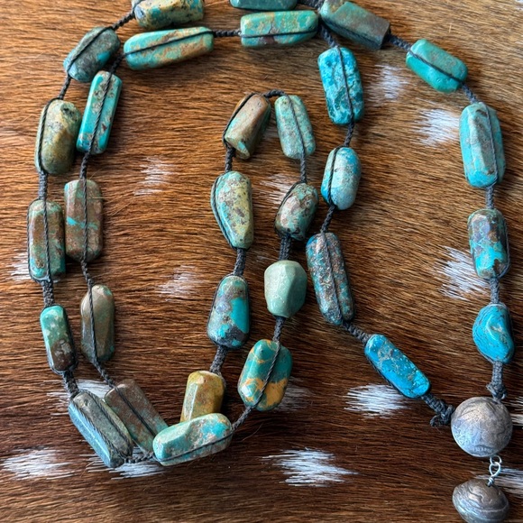 Love Tokens Jewelry Sterling & Turquoise Beaded Isleta Cross Necklace - Picture 6 of 6